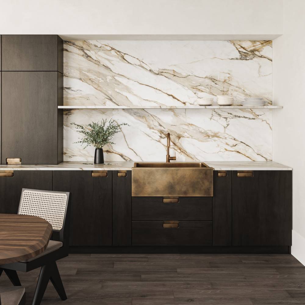 Honed Porcelain Slab in Calacatta Antique