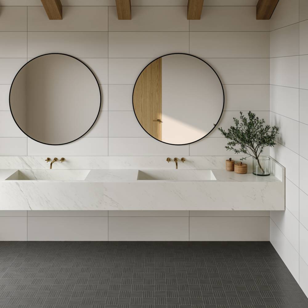 Sahara .5" x 4" Matte Crosshatch Porcelain Mosaic Tile