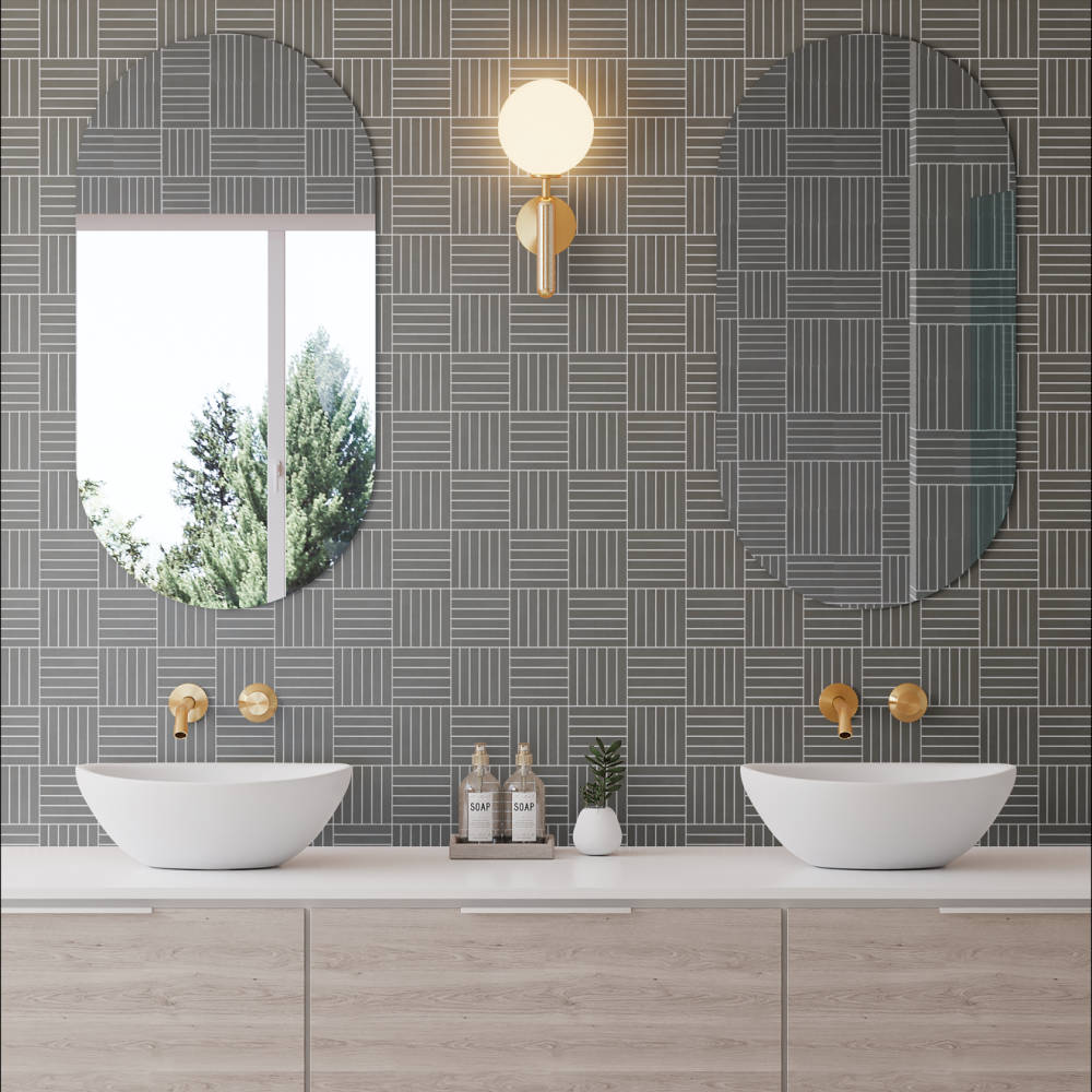 Sahara .5" x 4" Matte Crosshatch Porcelain Mosaic Tile