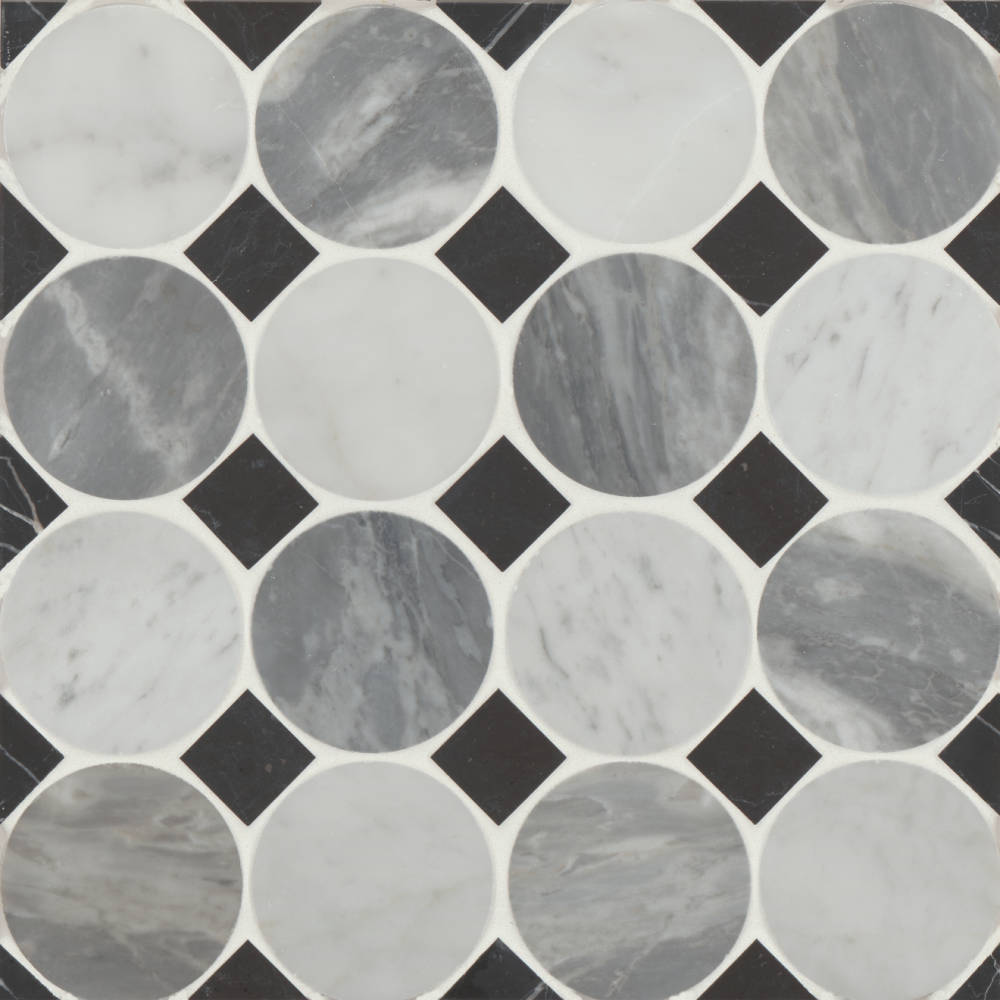 Modni Emery Honed Marble Mosaic Tile in Warm Blend