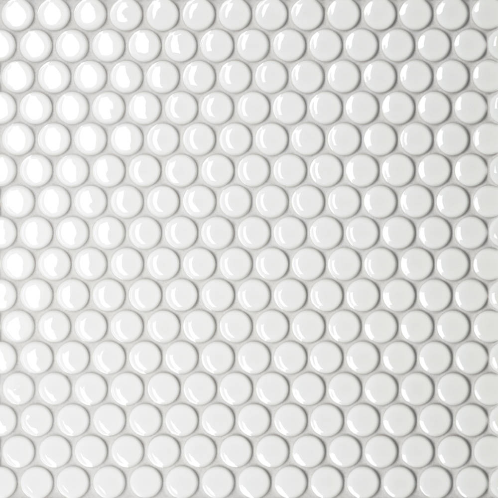 Le Cafe Penny Round Glossy Porcelain Mosaic Tile