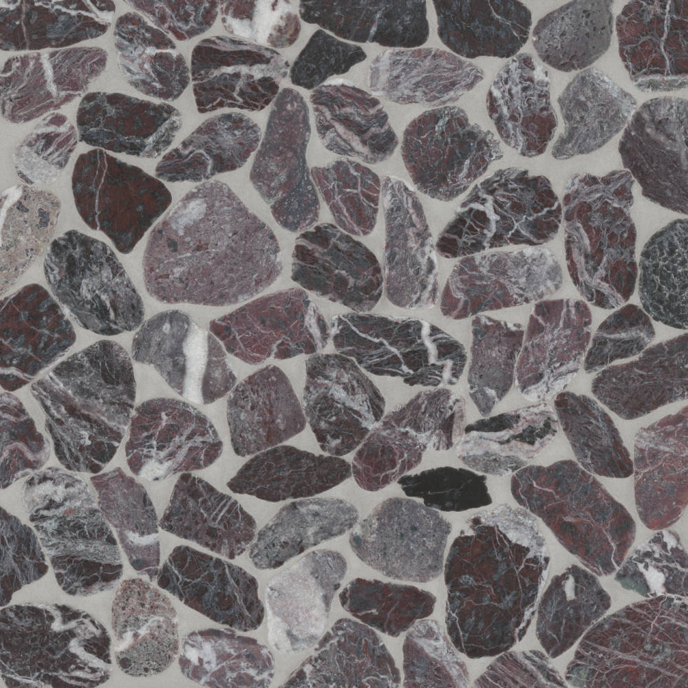 Waterbrook Medium Sliced Pebble Mosaic in Ashen Grey