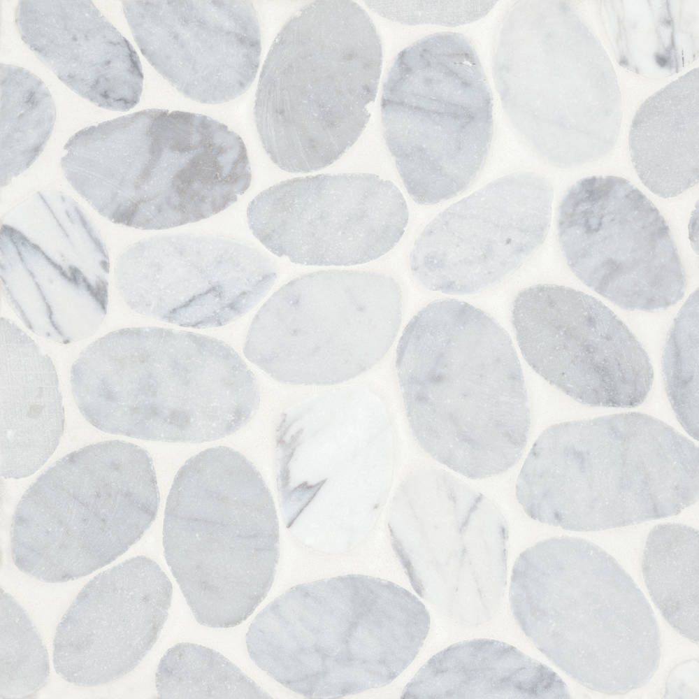 Waterbrook Medium Sliced Pebble Mosaic in Ashen Grey