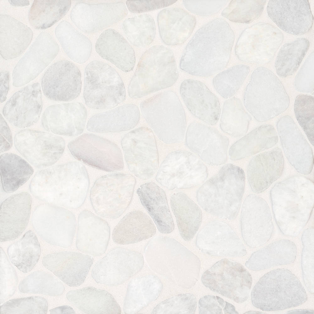 Waterbrook Medium Sliced Pebble Mosaic in Ashen Grey
