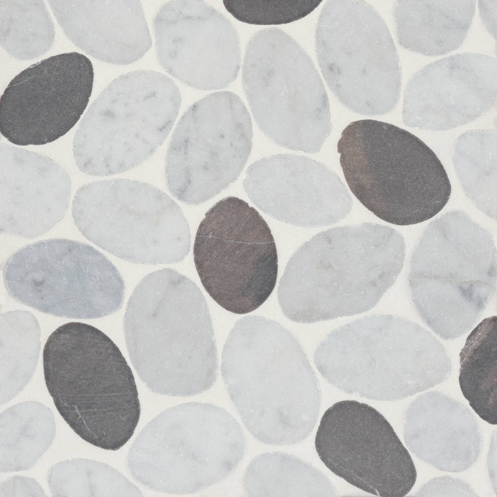 Waterbrook Medium Sliced Pebble Mosaic in Ashen Grey