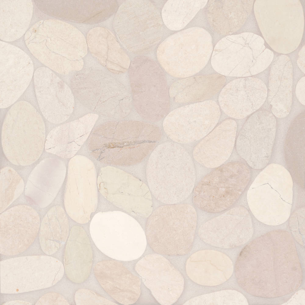 Waterbrook Medium Sliced Pebble Mosaic in Ashen Grey