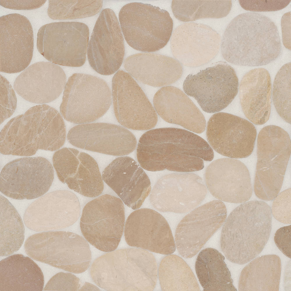 Waterbrook Medium Sliced Pebble Mosaic in Ashen Grey