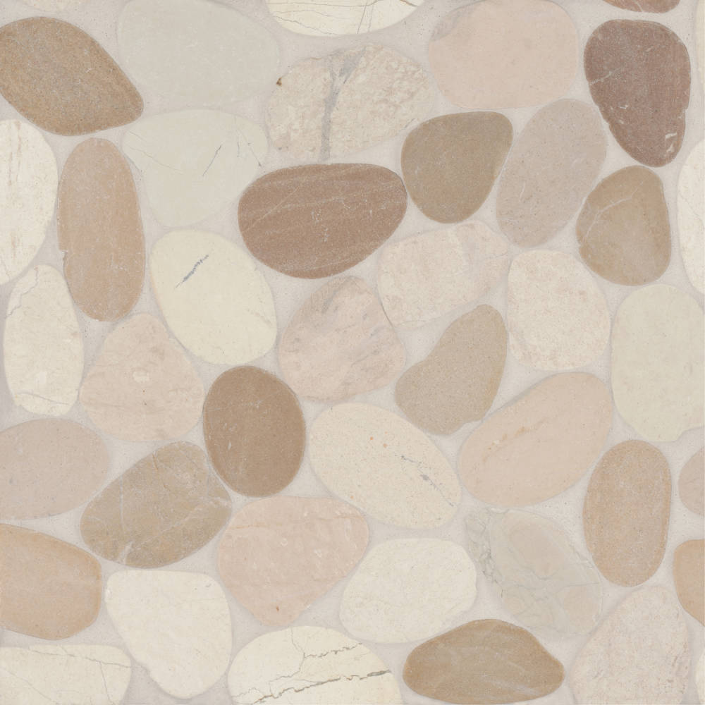 Waterbrook Medium Sliced Pebble Mosaic in Ashen Grey