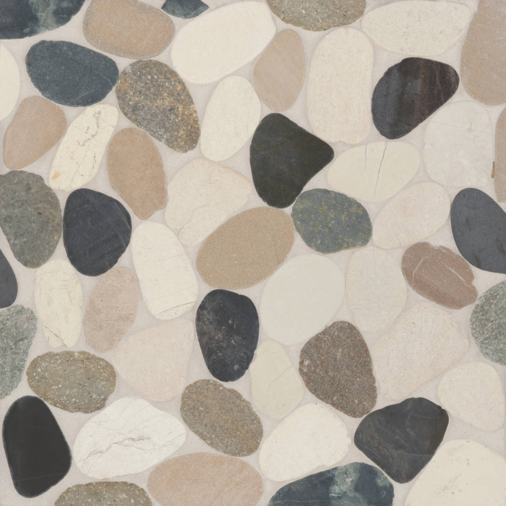 Waterbrook Medium Sliced Pebble Mosaic in Ashen Grey