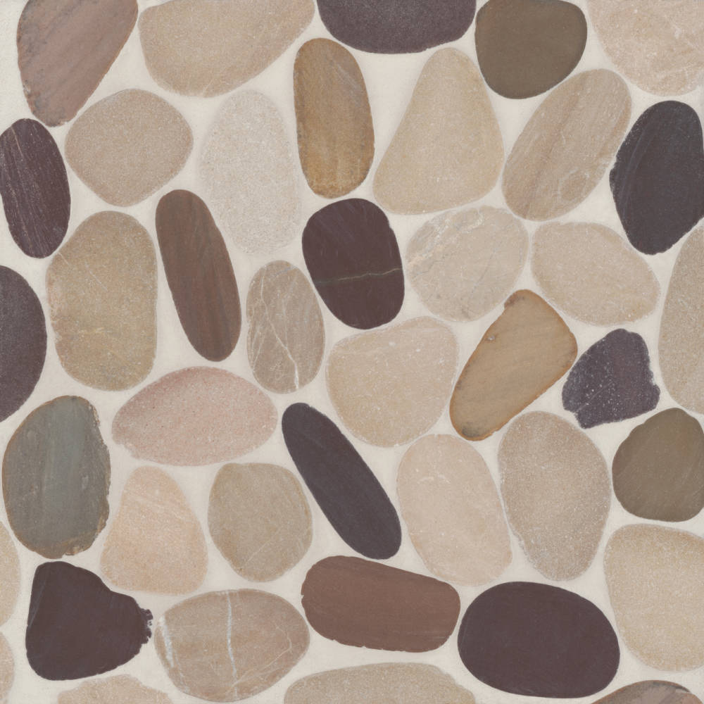 Waterbrook Medium Sliced Pebble Mosaic in Ashen Grey