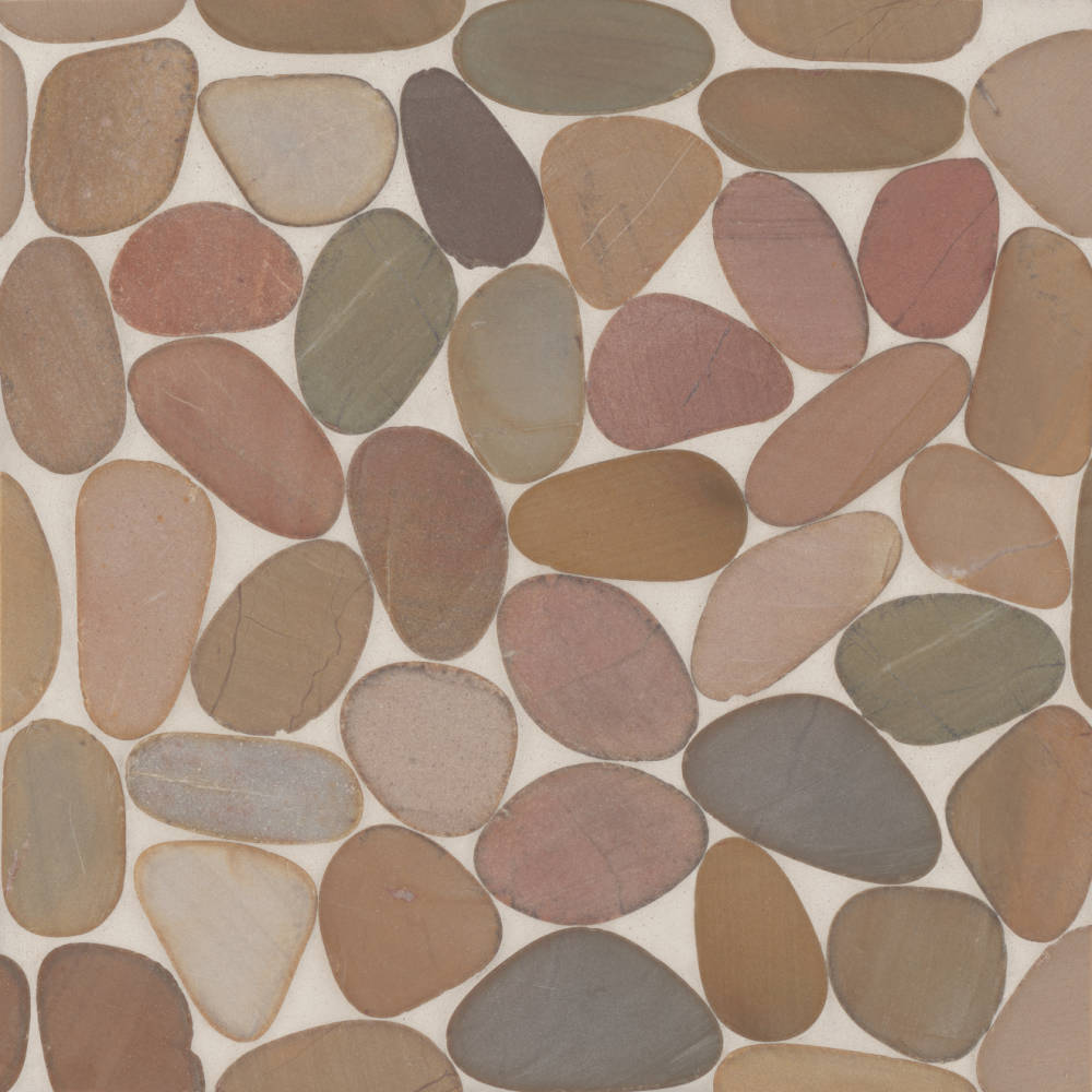 Waterbrook Medium Sliced Pebble Mosaic in Ashen Grey