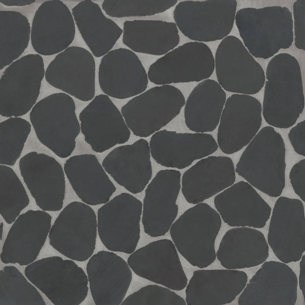 Waterbrook Medium Sliced Pebble Mosaic in Ashen Grey