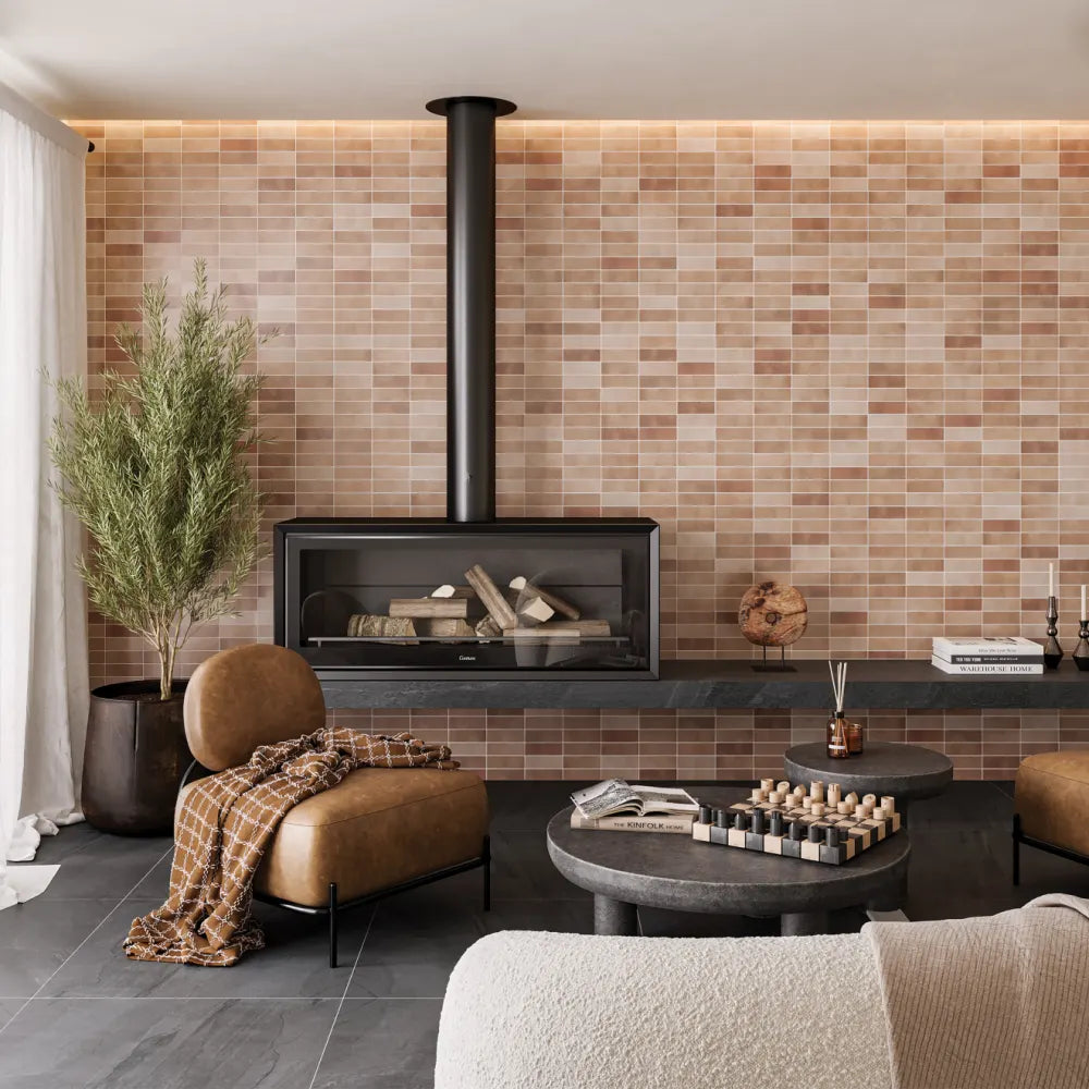 Celine 2" x 6" Matte Porcelain Floor & Wall Tile in Cotto