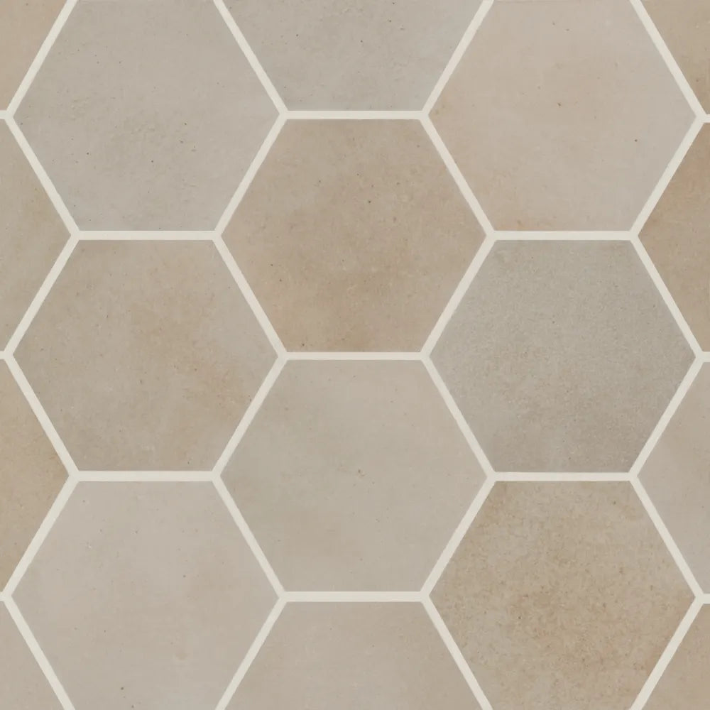 Celine 4" Hexagon Matte Porcelain Floor & Wall Tile in Cotto