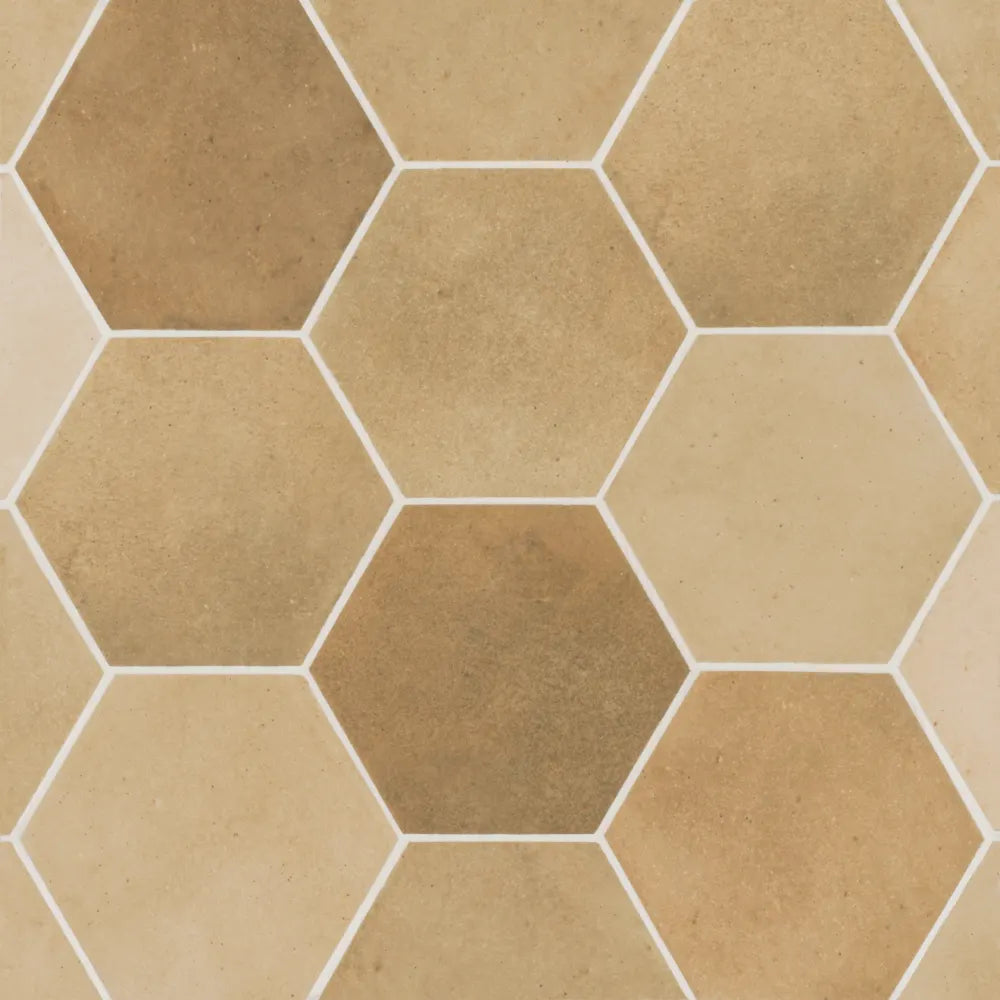 Celine 4" Hexagon Matte Porcelain Floor & Wall Tile in Greige