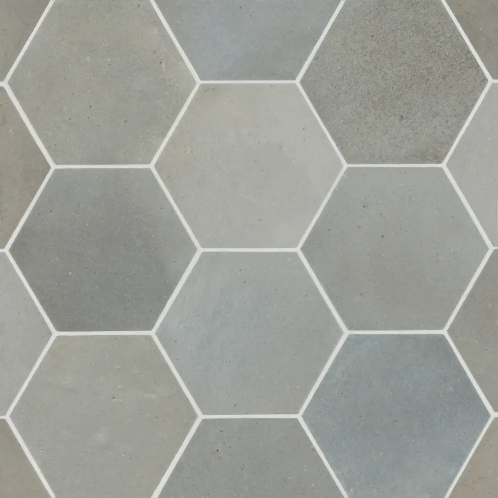 Celine 4" Hexagon Matte Porcelain Floor & Wall Tile in Greige
