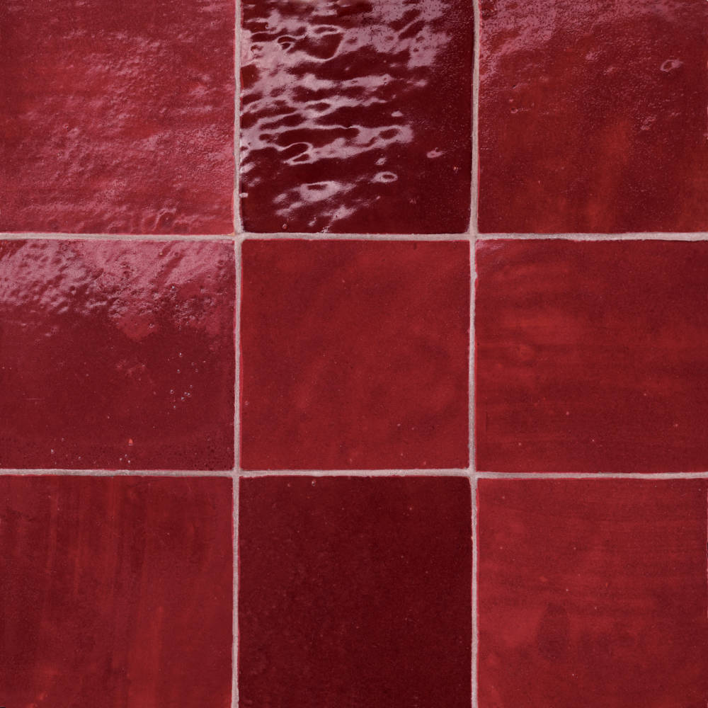 Zagora 4" x 4" Glossy Zellige Field Tile in Green