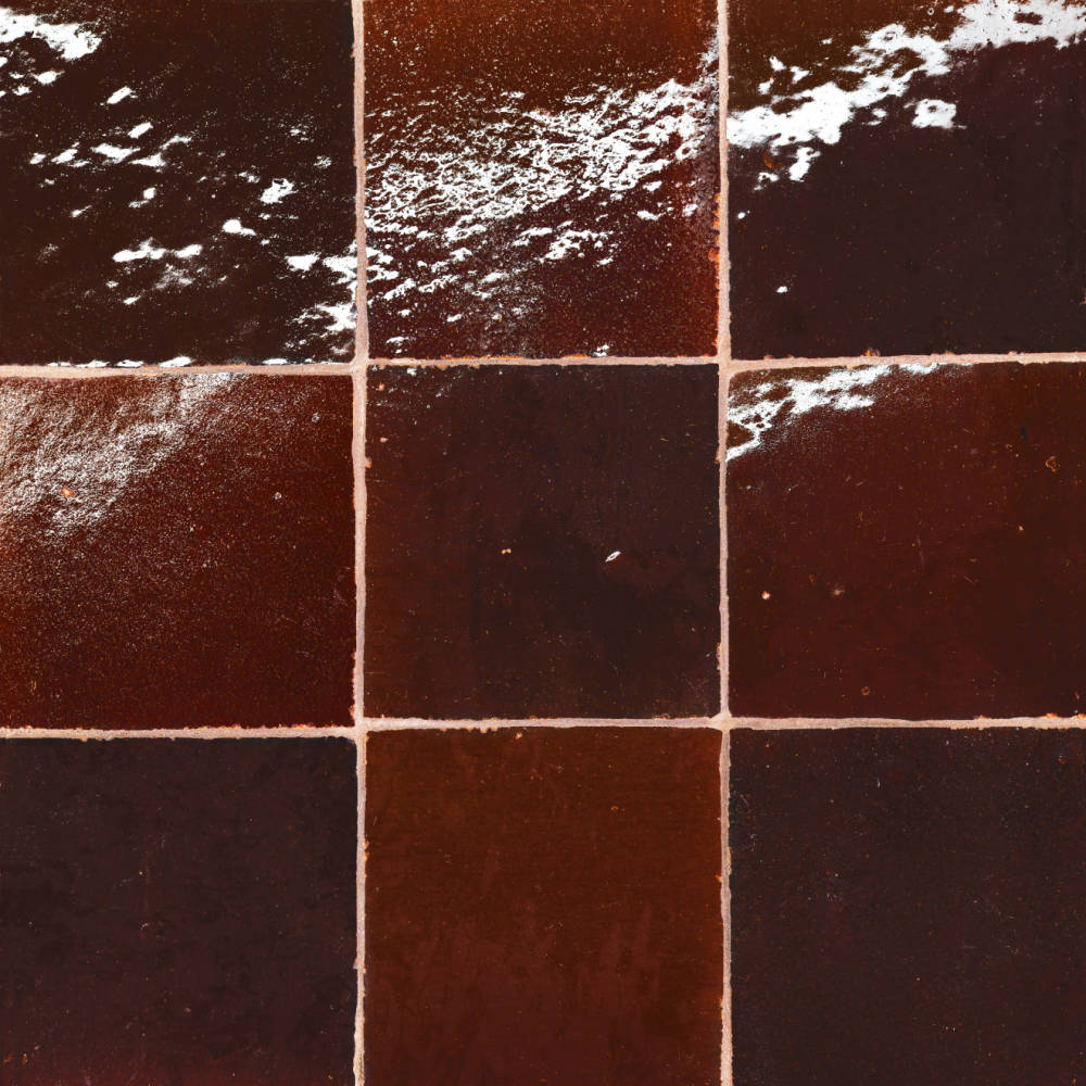 Zagora 4" x 4" Glossy Zellige Field Tile in Green