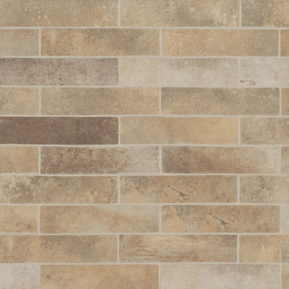 Montana 2.25" x 10" Matte Brick-Look Porcelain Field Tile in Yellowstone