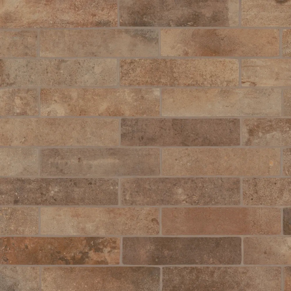 Montana 2.25" x 10" Matte Brick-Look Porcelain Field Tile in Yellowstone