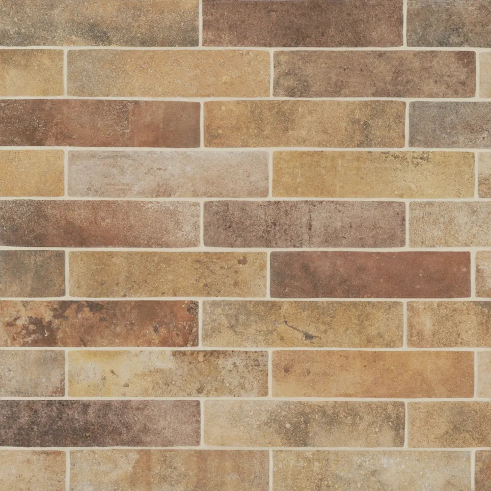 Montana 2.25" x 10" Matte Brick-Look Porcelain Field Tile in Yellowstone
