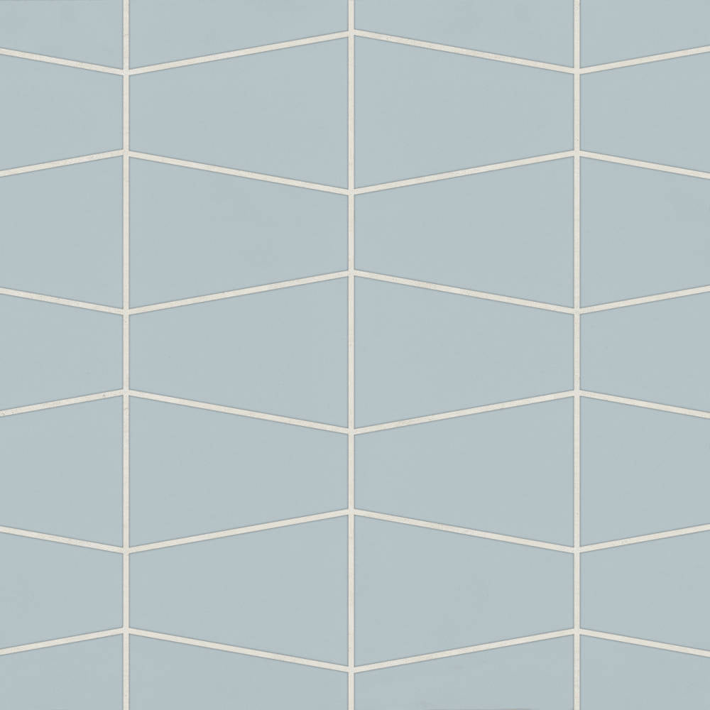 Marin Trapezoid Matte Porcelain Mosaic in Aloe Green