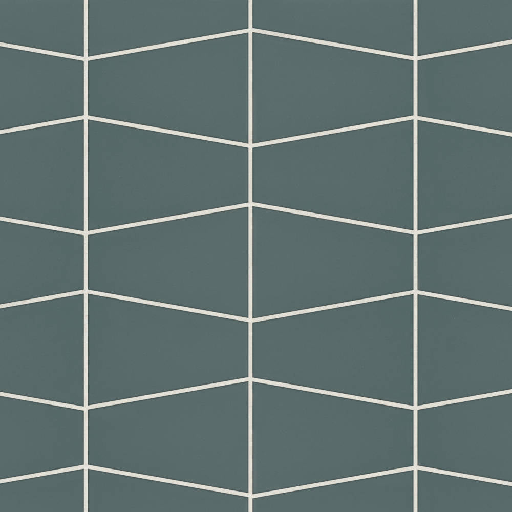Marin Trapezoid Matte Porcelain Mosaic in Aloe Green