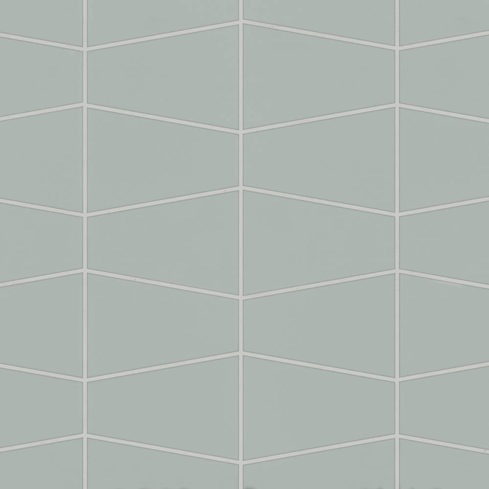 Marin Trapezoid Matte Porcelain Mosaic in Aloe Green
