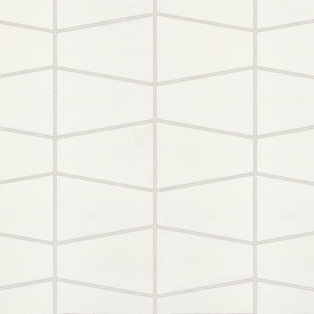 Marin Trapezoid Matte Porcelain Mosaic in Aloe Green