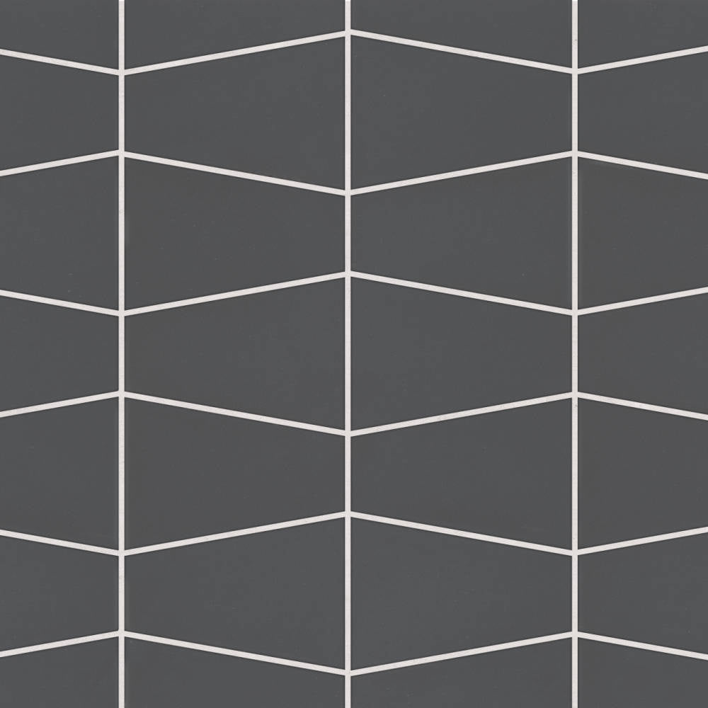 Marin Trapezoid Matte Porcelain Mosaic in Aloe Green