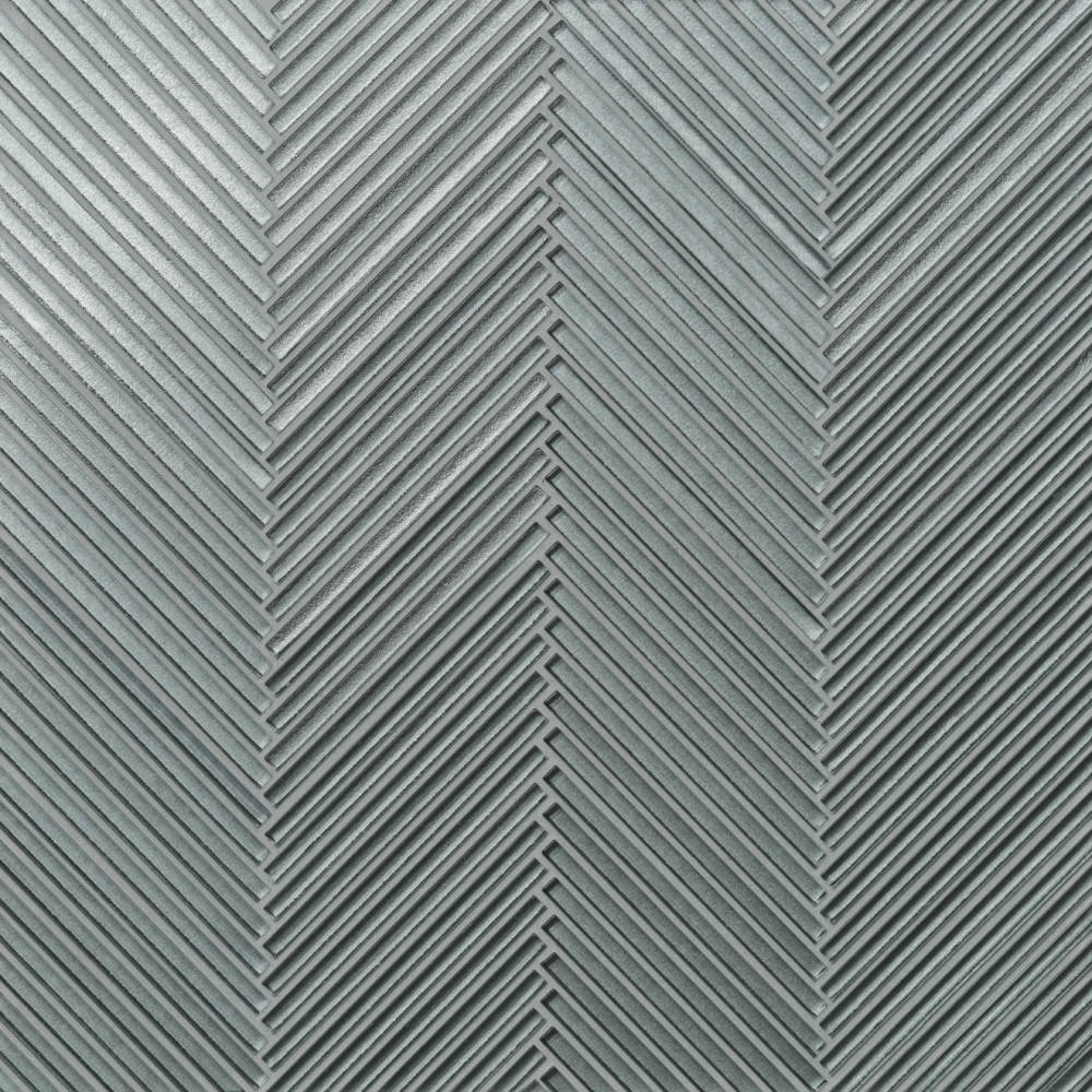 Kaikos Skinny Chevron Glass Mosaic in Blue