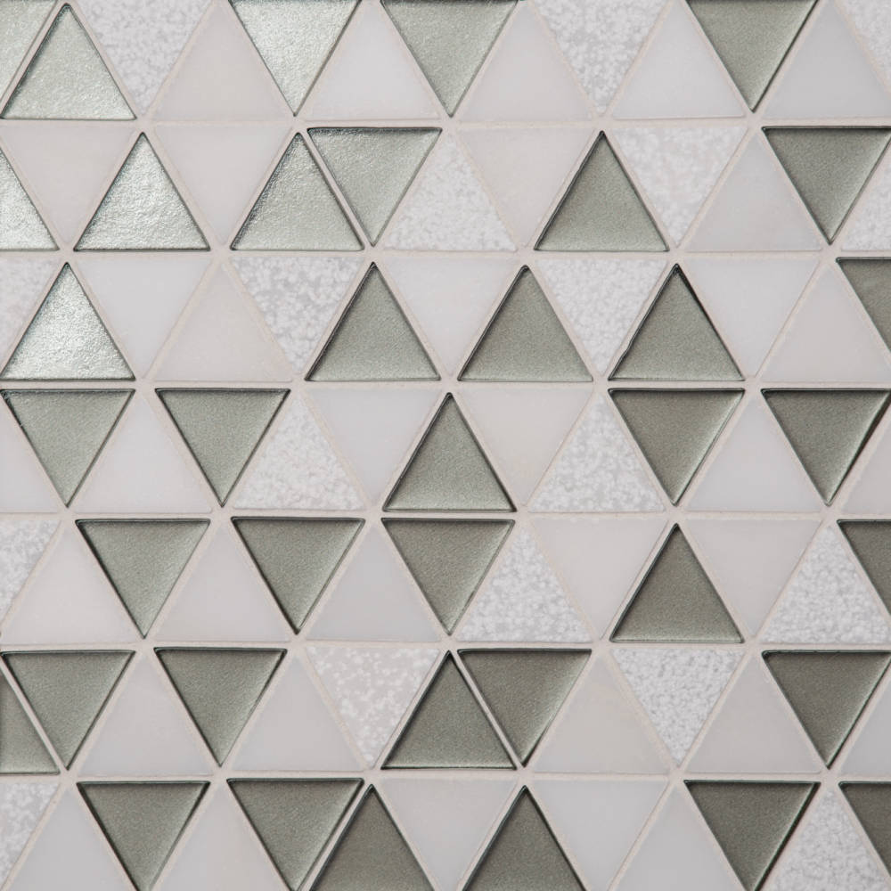 Kaikos 1.75" Triangle Glass and Stone Mosaic