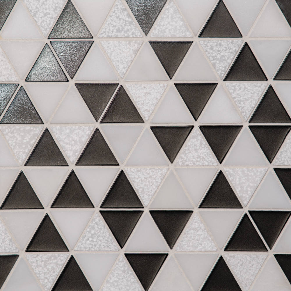 Kaikos 1.75" Triangle Glass and Stone Mosaic