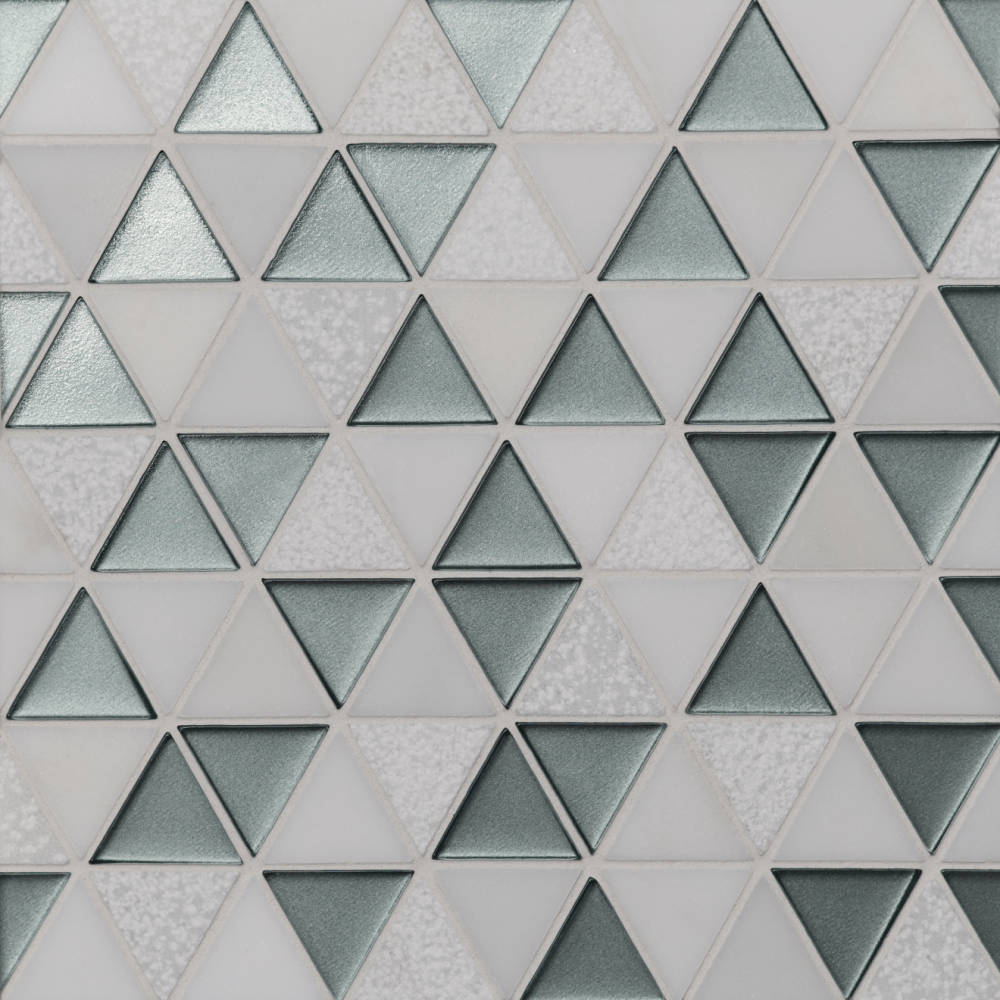 Kaikos 1.75" Triangle Glass and Stone Mosaic