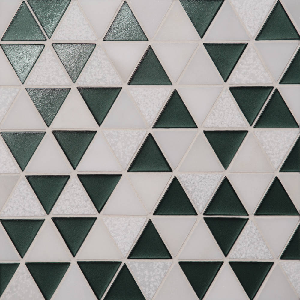 Kaikos 1.75" Triangle Glass and Stone Mosaic