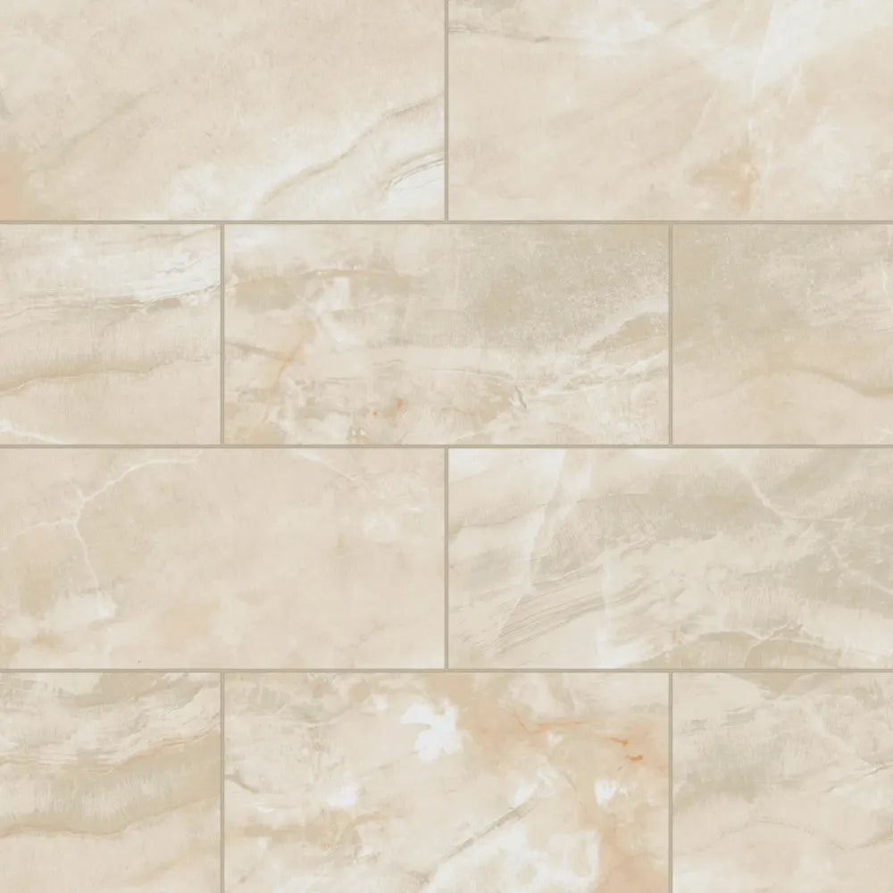 Gemma 12" x 24" Polished Porcelain Field Tile in White Onyx
