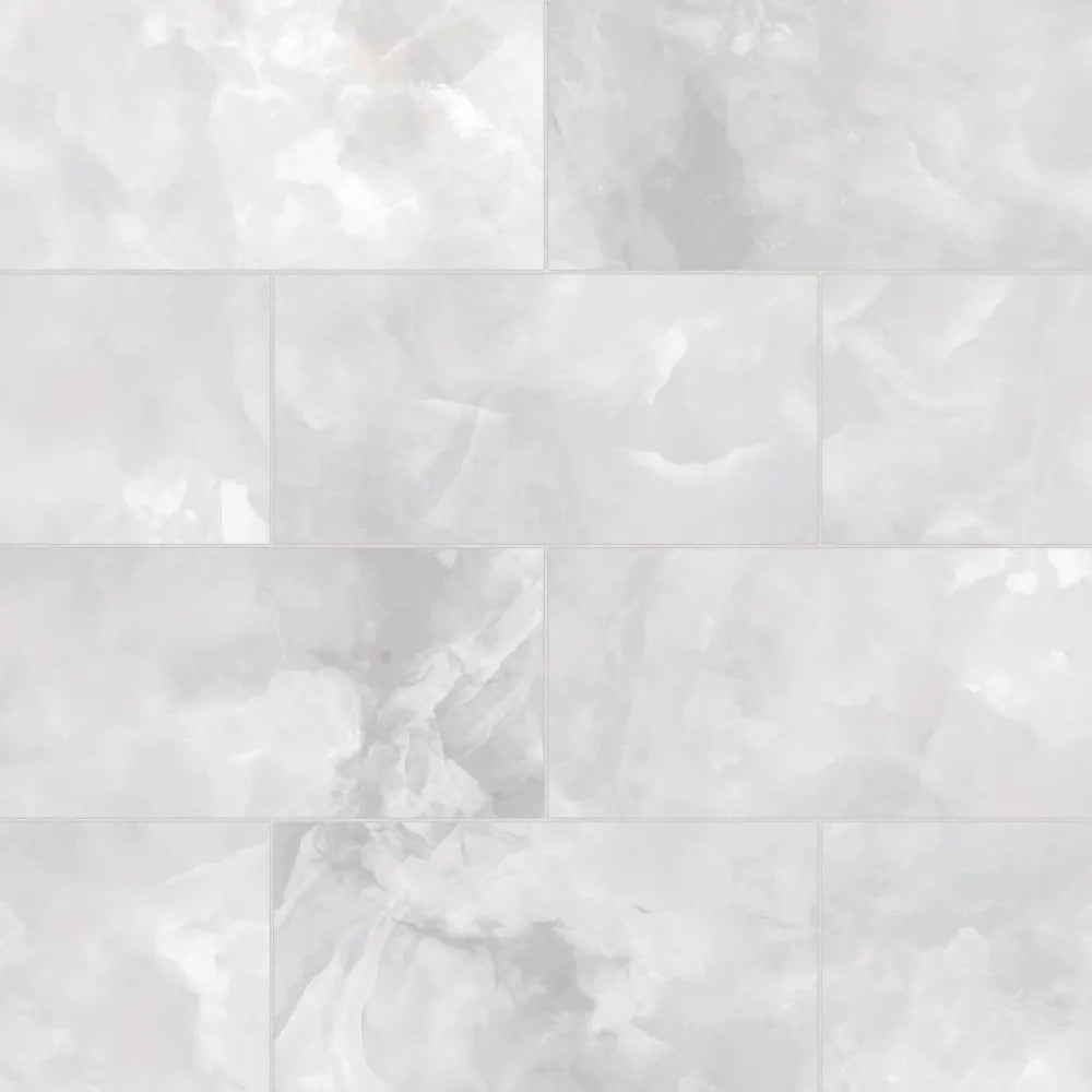 Gemma 12" x 24" Polished Porcelain Field Tile in White Onyx
