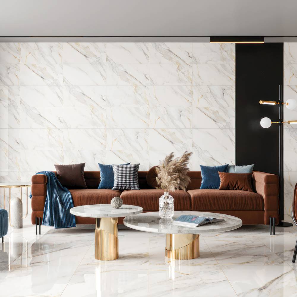 Shandar 12" x 24" Polished Porcelain Field Tile in Arezzo White