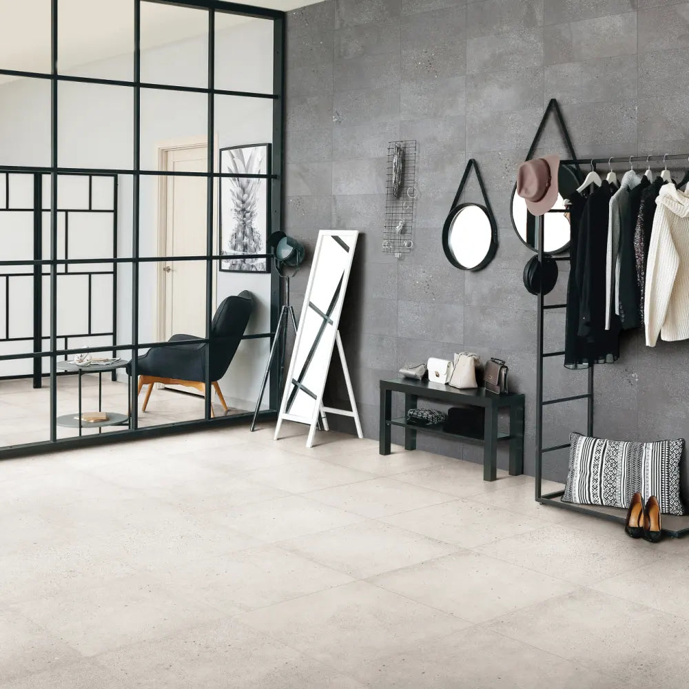 Area 51 24" x 24" Matte Porcelain Field Tile in White