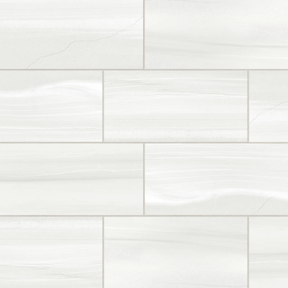Linear Stone 12" x 24" Honed Porcelain Field Tile in White