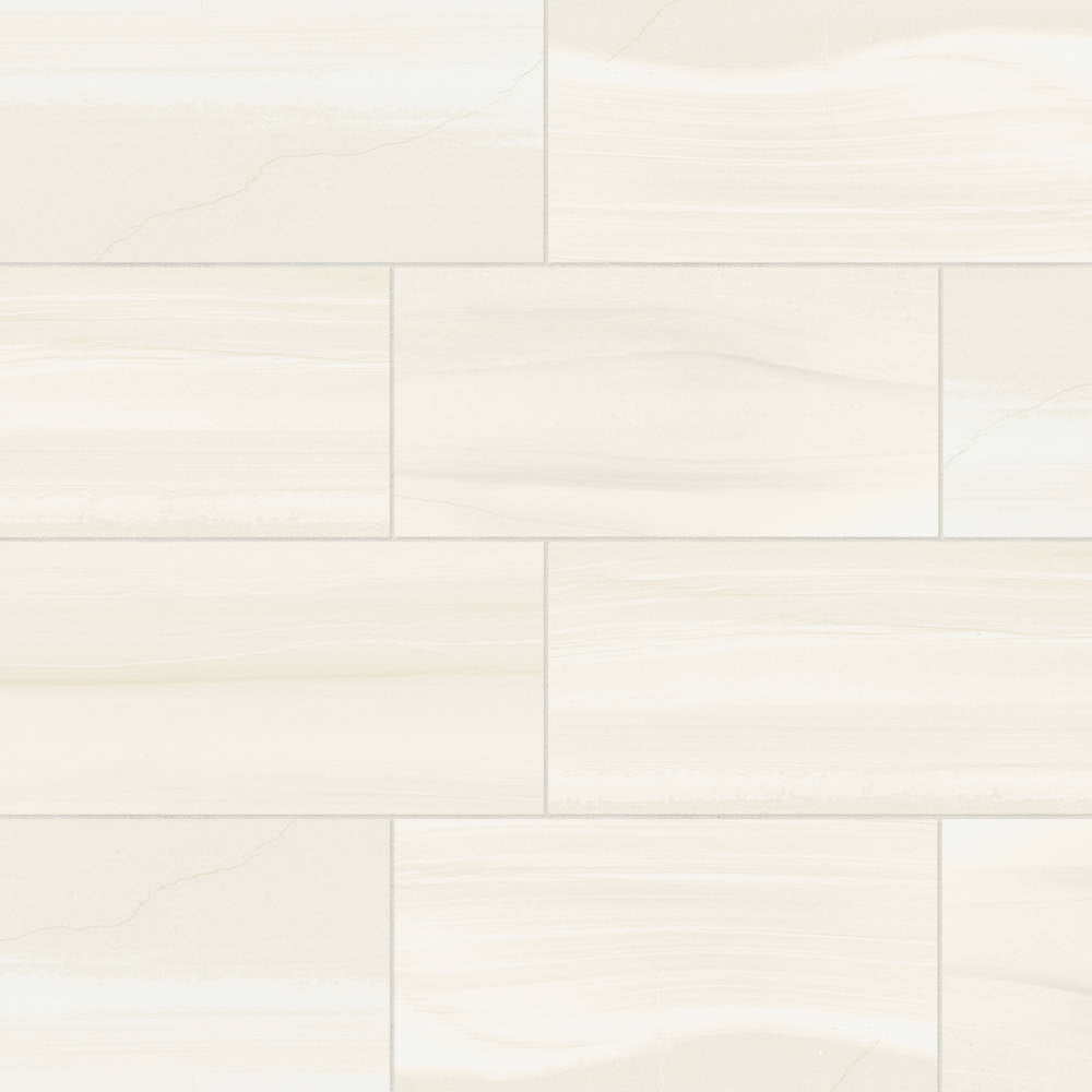 Linear Stone 12" x 24" Honed Porcelain Field Tile in White