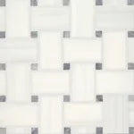 Jumbo Basketweave Honed Marble in Dolomite with Bardiglio Dot