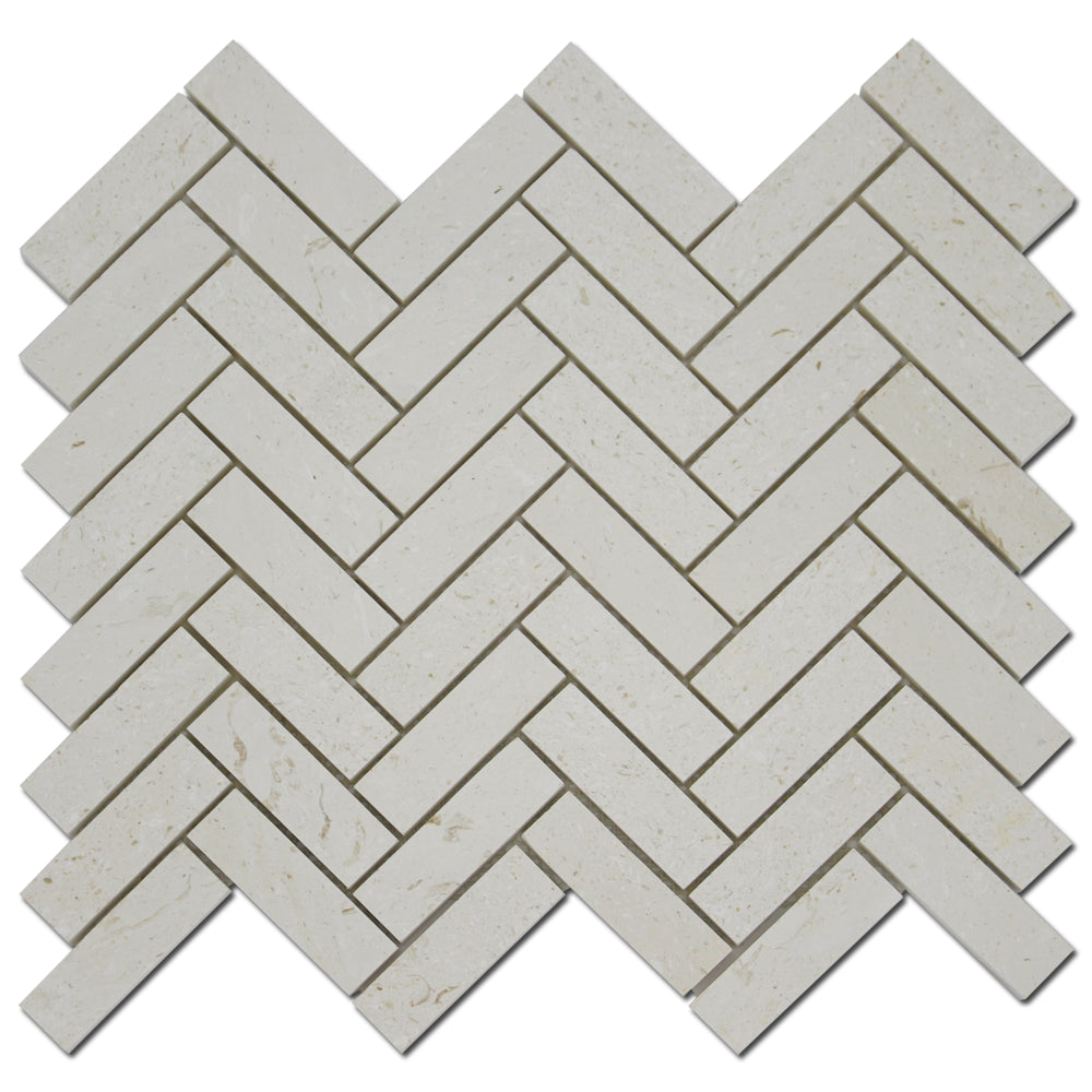 1×3 Corinthian Fossil Herringbone honed