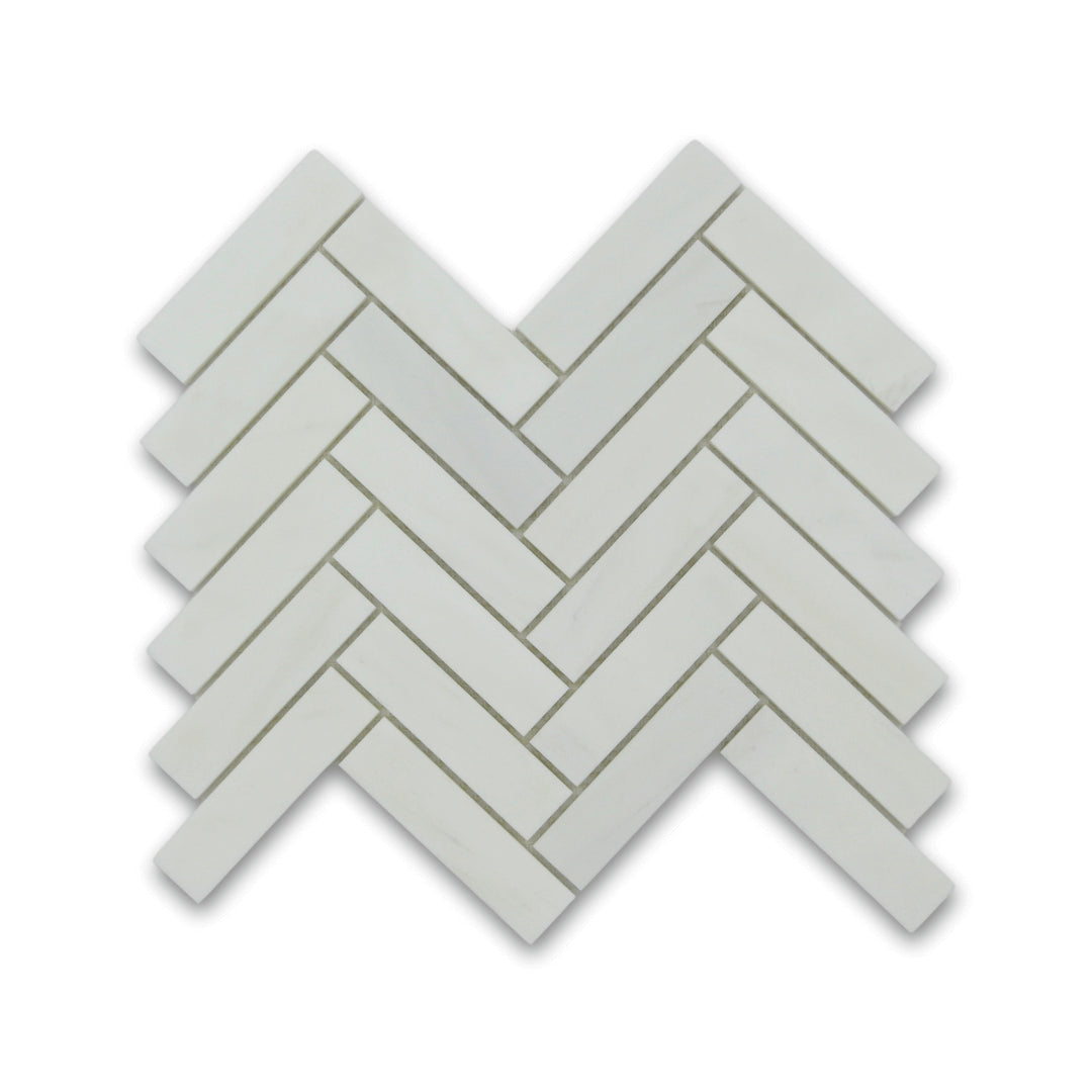 1×4 Bianco Venato Herringbone Honed