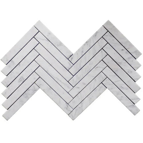 1×6 Carrara Herringbone Honed
