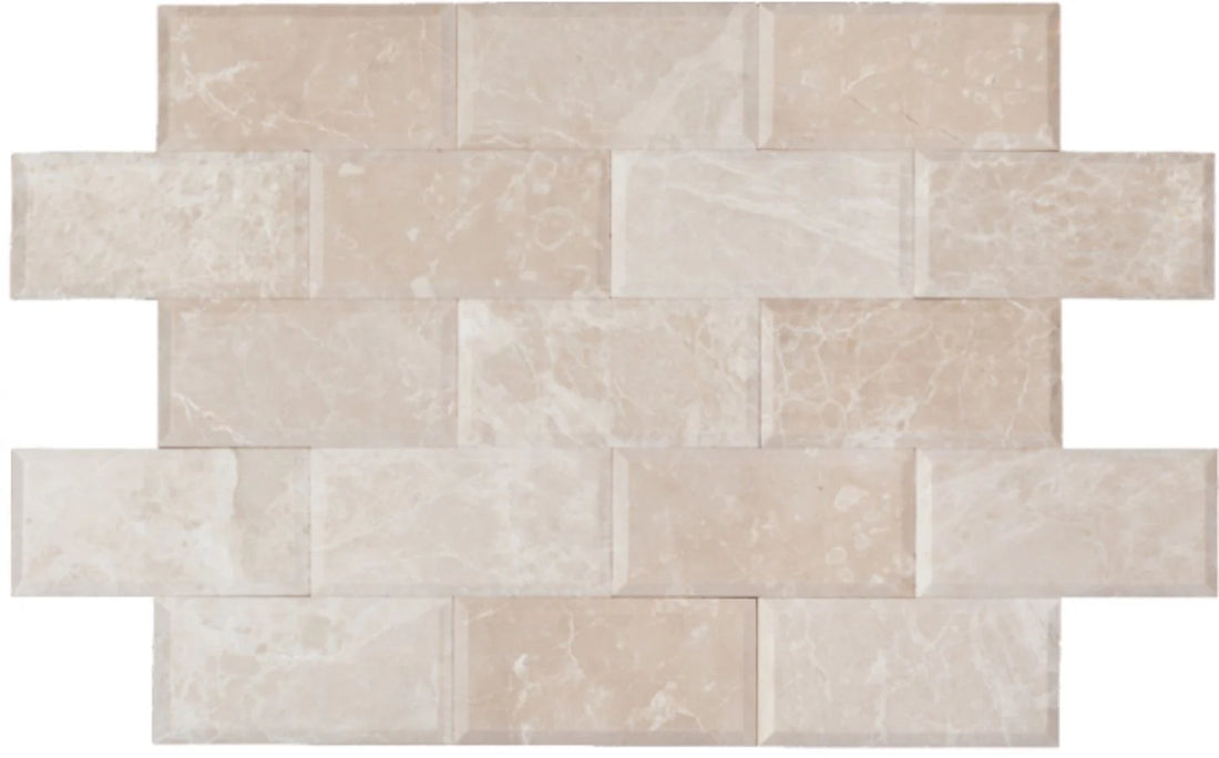 3×6 Corinthian Fossil Honed & Deep Bevel