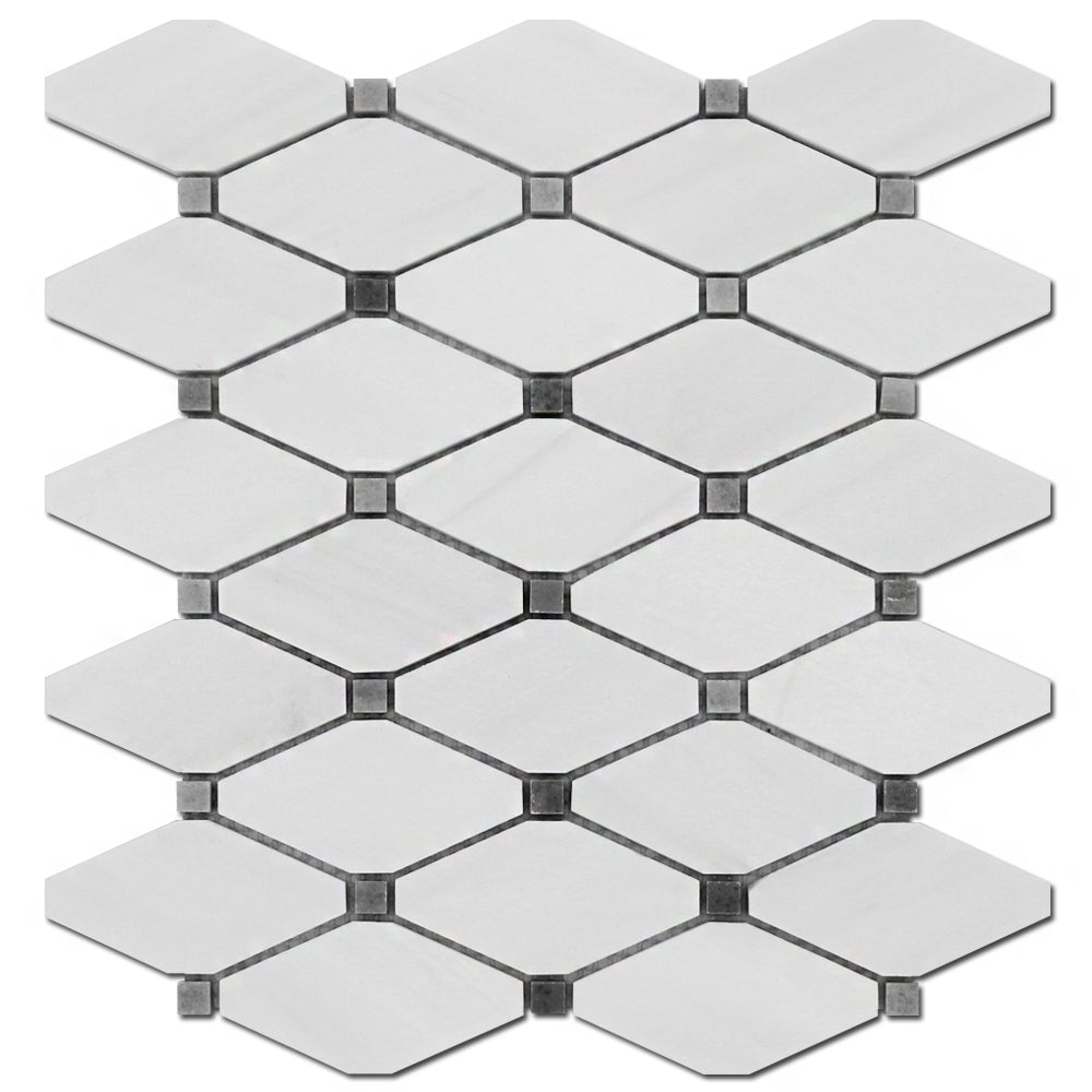 Clipped Diamond Bianco Venato w/Gray Polished