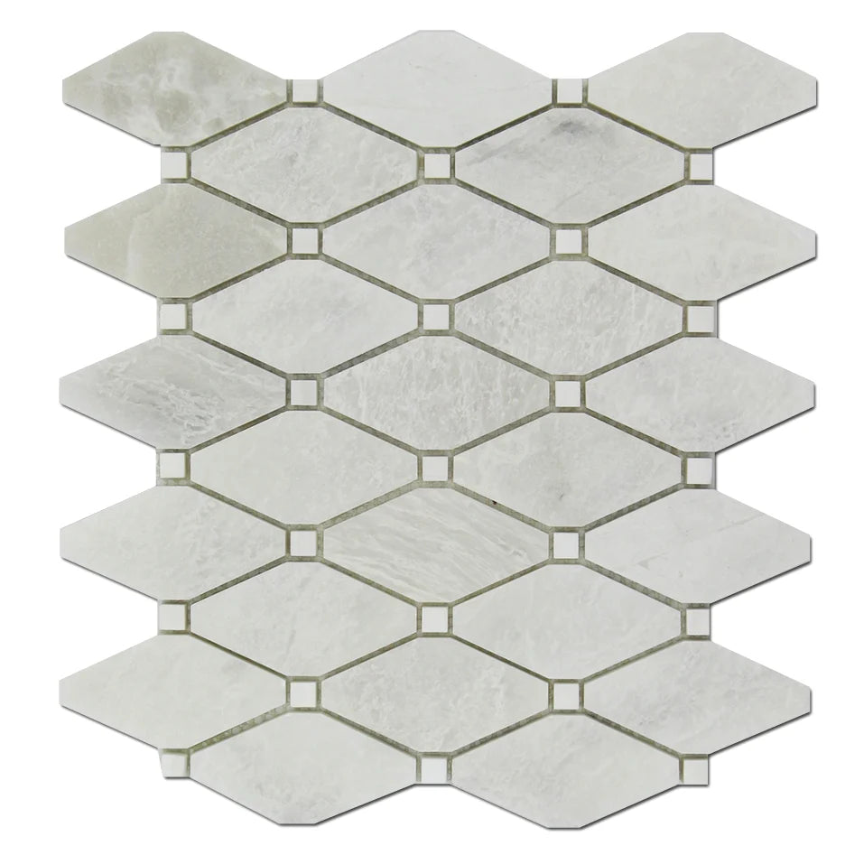 Clipped Diamond Iceberg w/ Bianco Venato Dolomite Dot