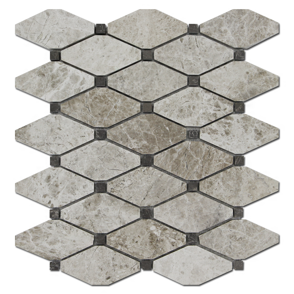 Clipped Diamond Silver Shadow w/Gray Emperador