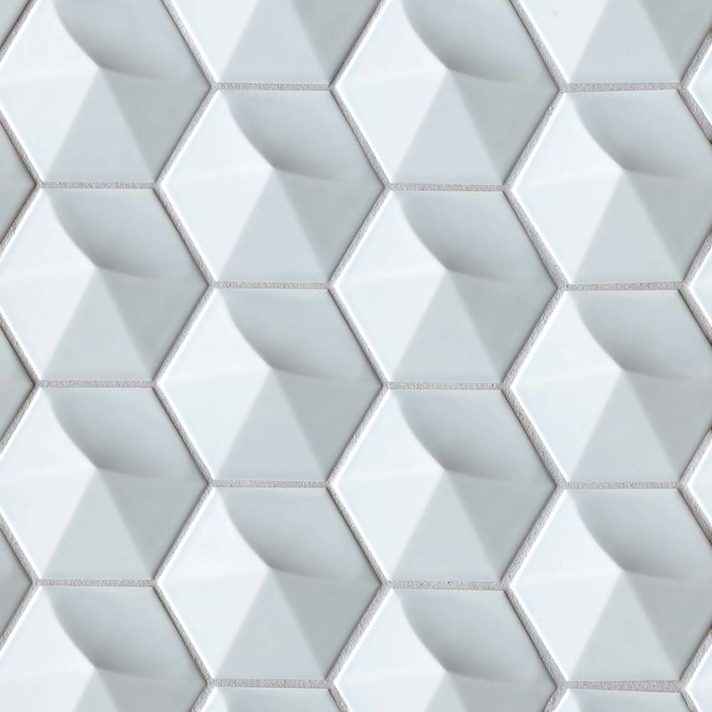 Hedron 4" x 5" Glossy Ceramic Flat Wall Tile in Metallic